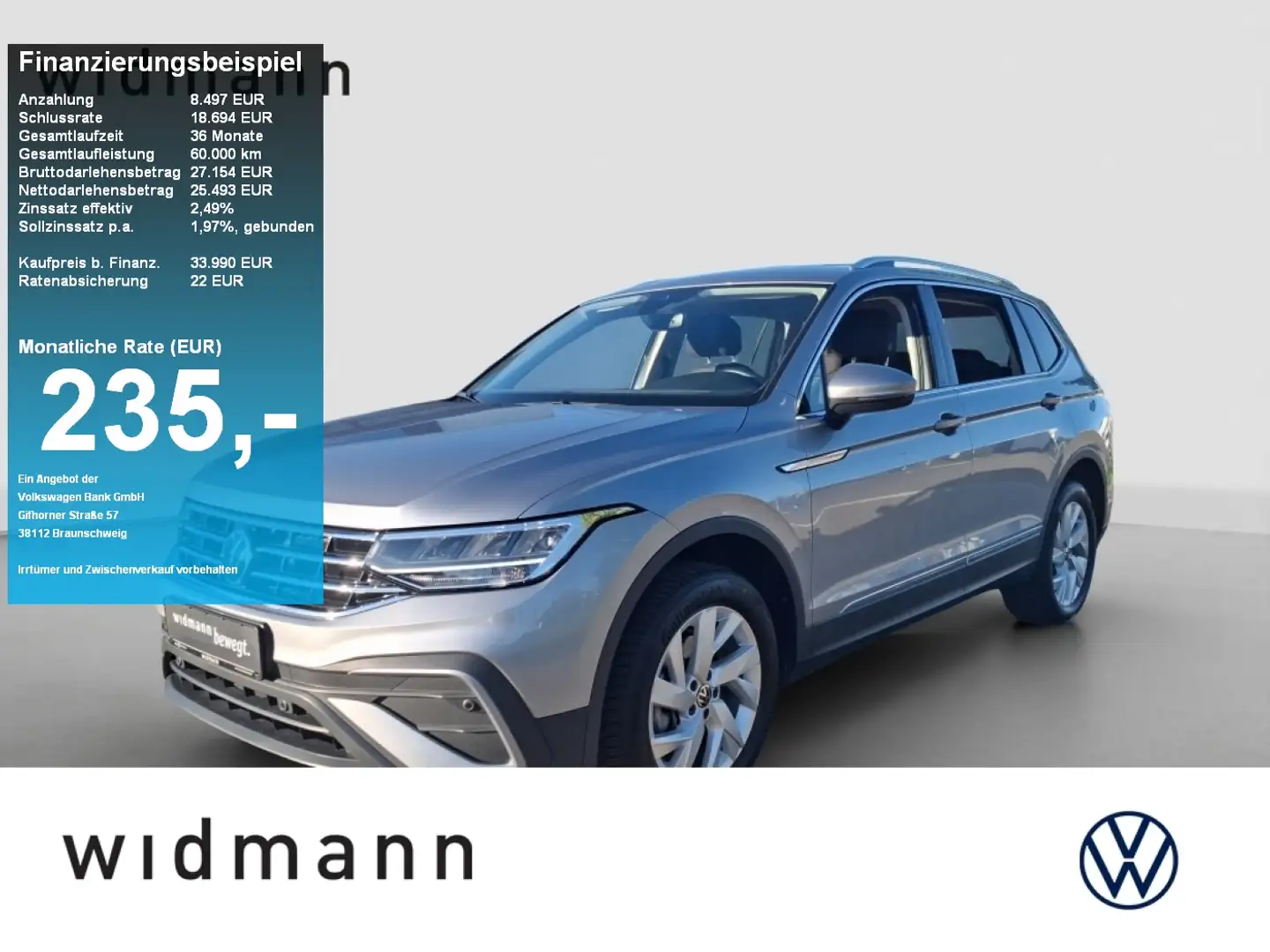 Volkswagen Tiguan Allspace Life 1.5 TSI 110kW 7-Gang DSG 4 Türen Silber - 1