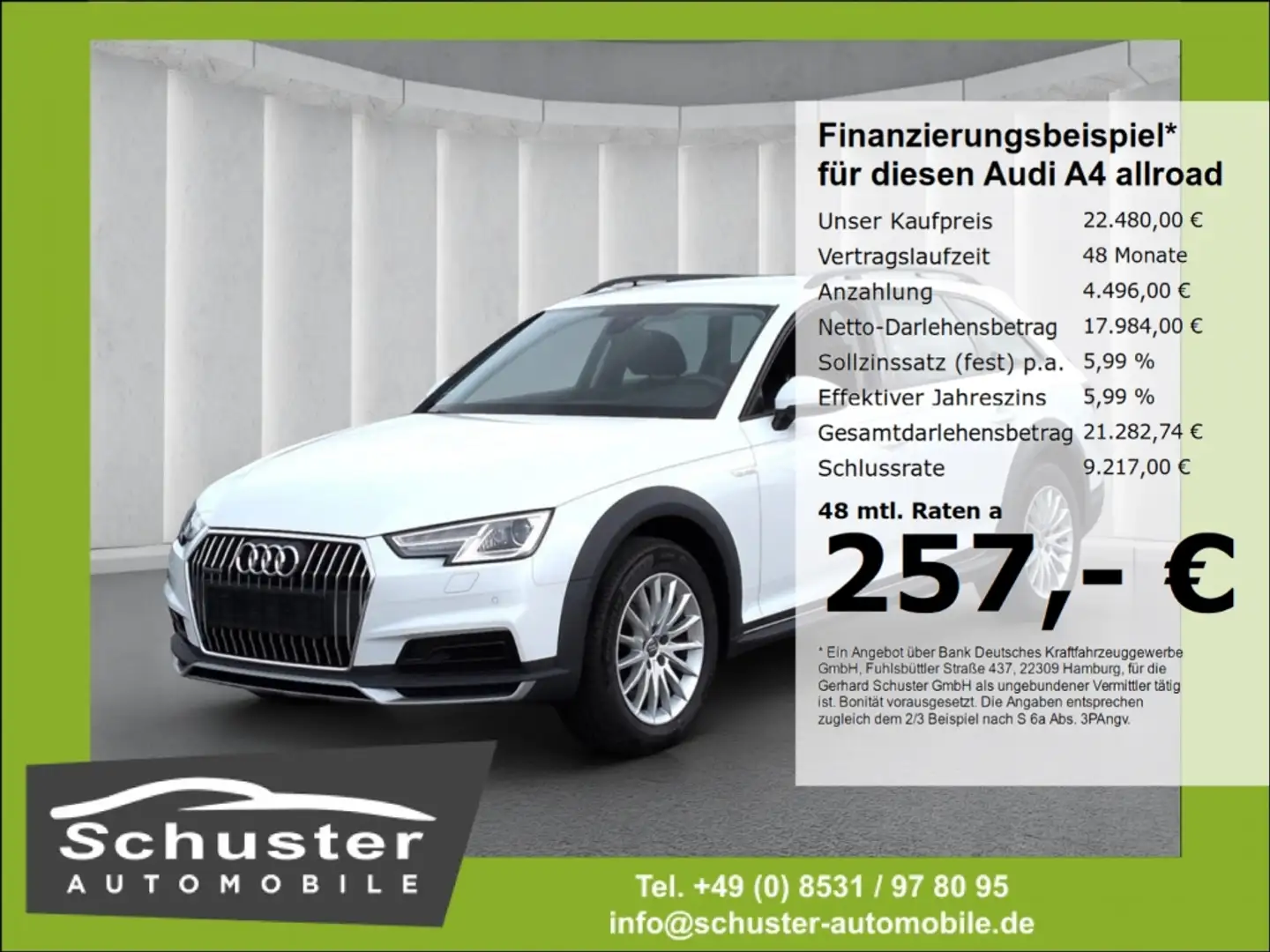 Audi A4 allroad quattro 2.0TDI*S-tro AHK Navi Bi-Xen Weiß - 1