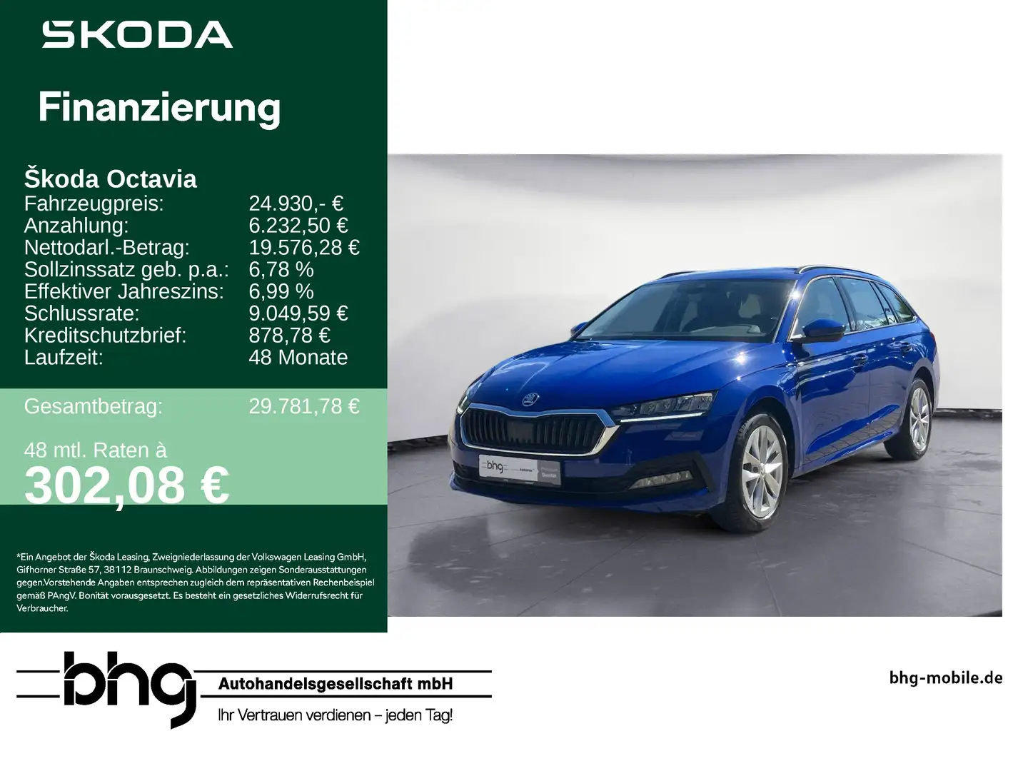 Skoda Octavia Combi 1.4 TSI iV DSG Ambition Blau - 1