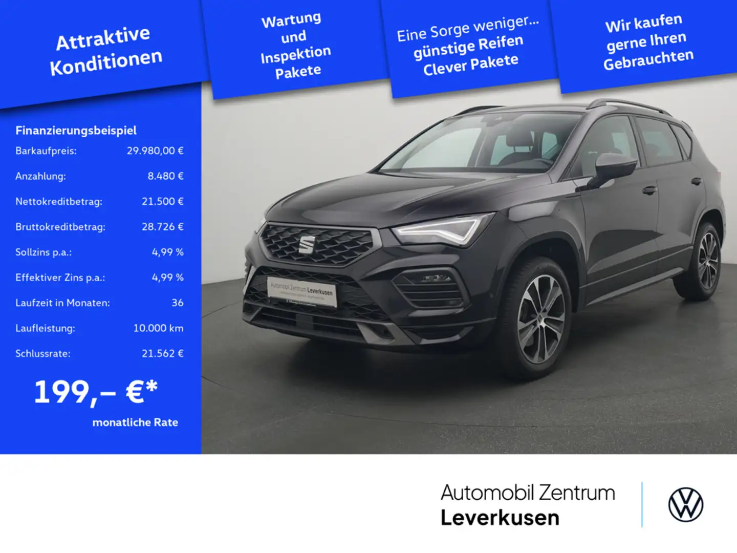 SEAT Ateca FR DSG NAVI VIRT KAM CARPLAY LED SHZ PD Schwarz - 1