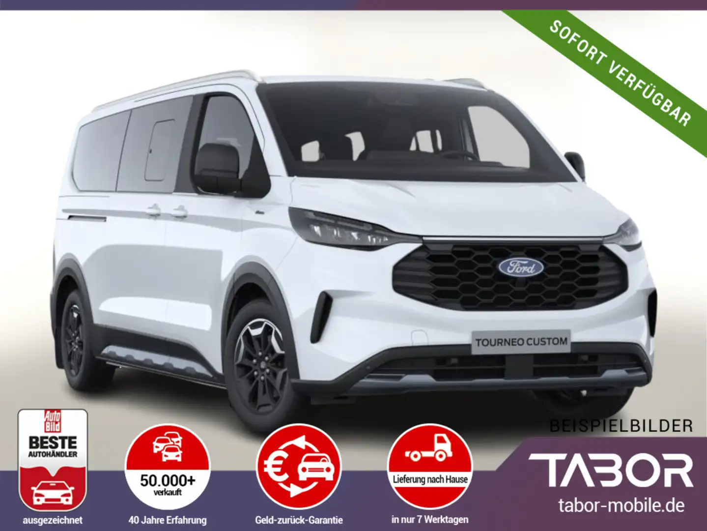 Ford Tourneo Custom 2.0 TDCi 170 Aut Active 320L2 AHK Weiß - 1