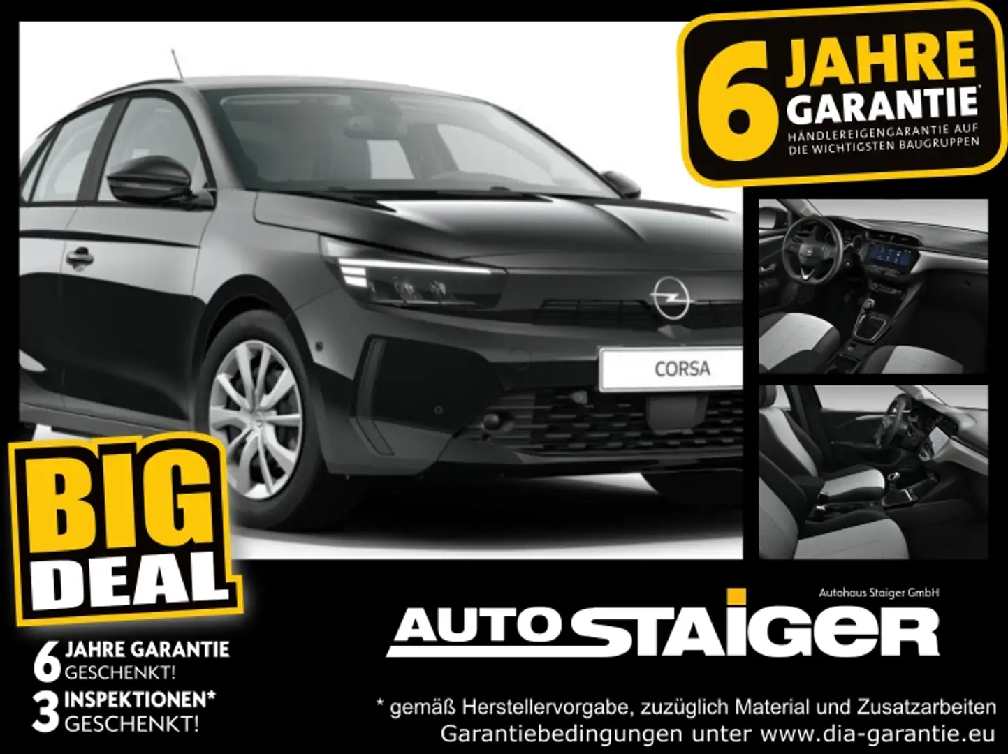 Opel Corsa Edition 1.2 Turbo Sitzheizung Klima Zwart - 1