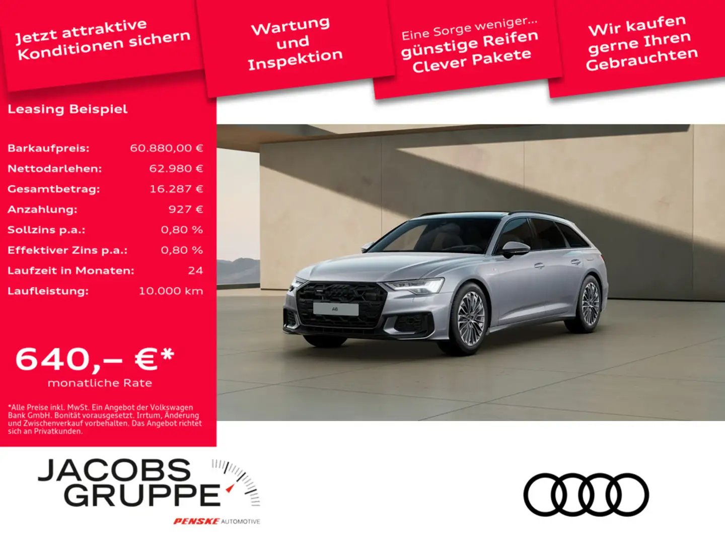 Audi A6 Avant 55TFSIe qu. 2xS line/Black+/HD Matrix/Pano/H Silber - 1