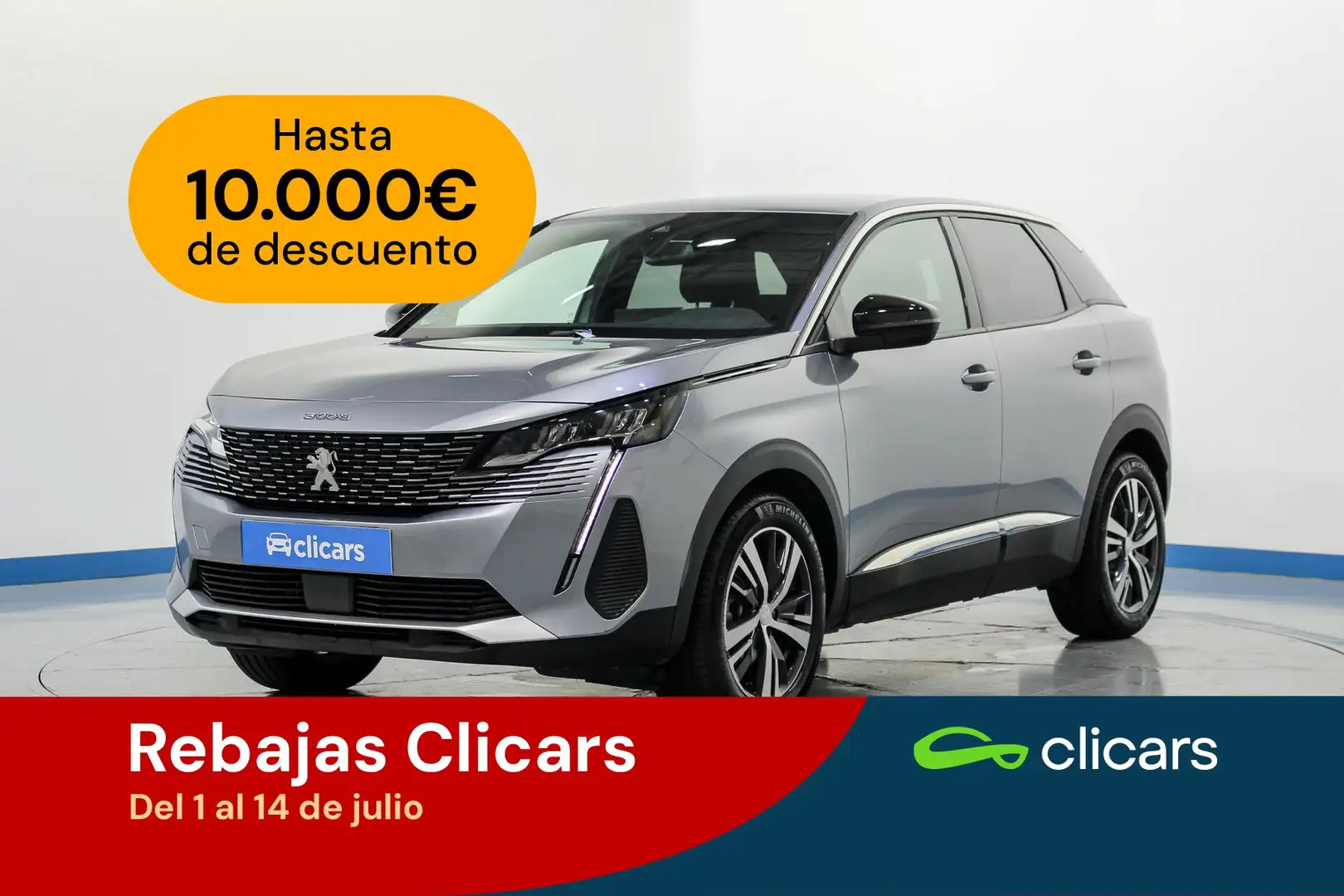 Peugeot 3008 Hybrid 136 Allure eDCS6 Argent - 1