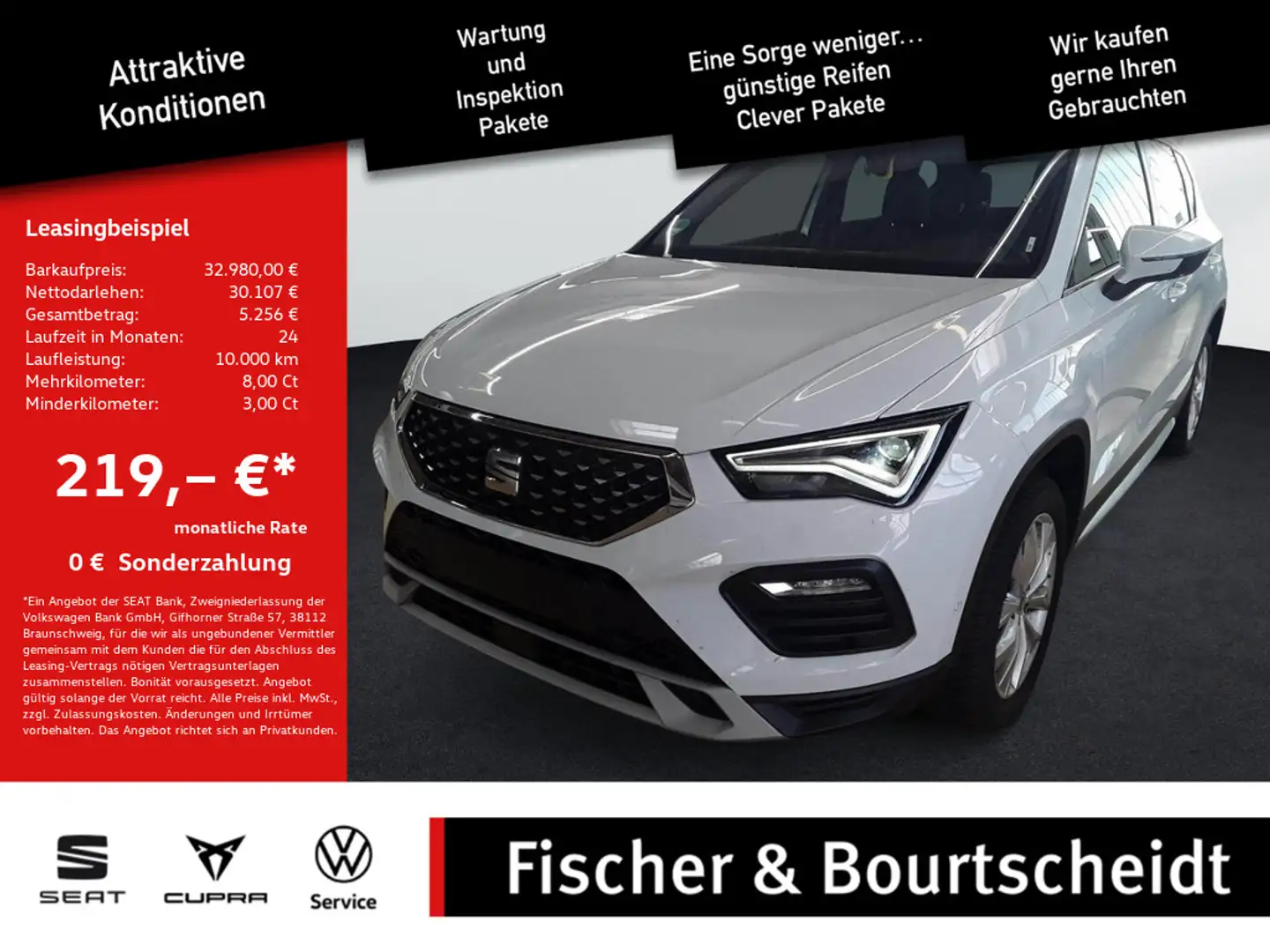SEAT Ateca 1.5 TSI Xperience NAV AHK SHZ LED KAM Weiß - 1