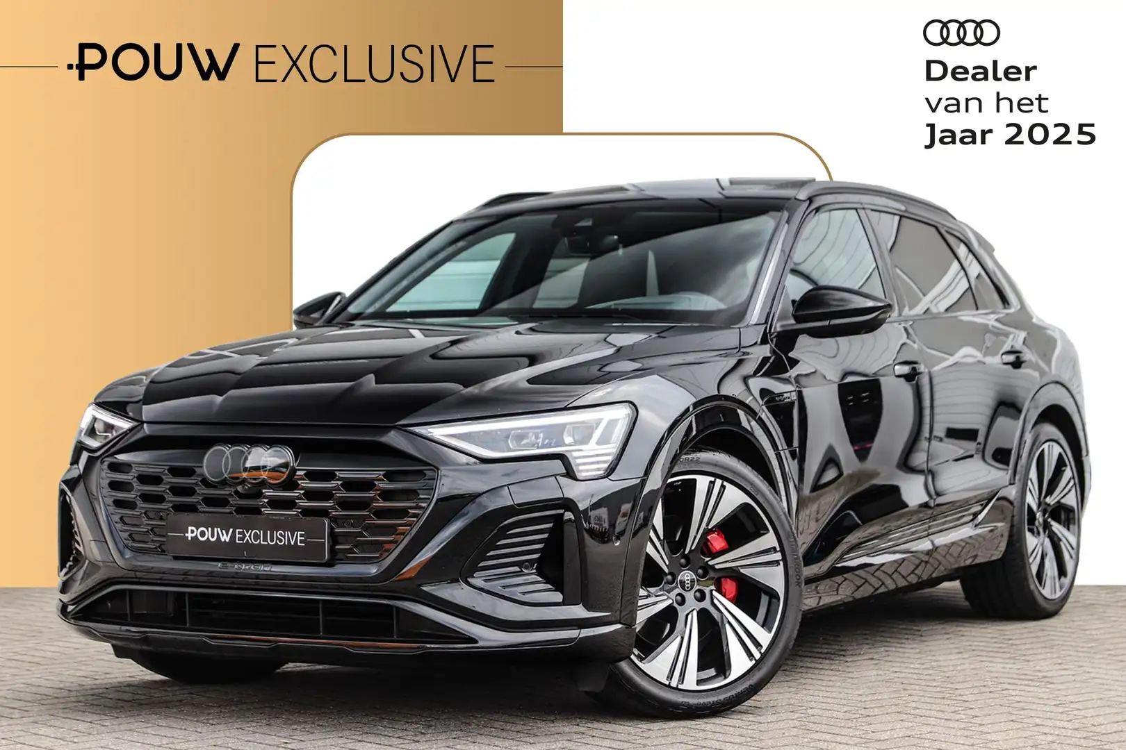 Audi Q8 e-tron 55 quattro 408pk S-Line Competition 115 kWh | Trek Zwart - 1