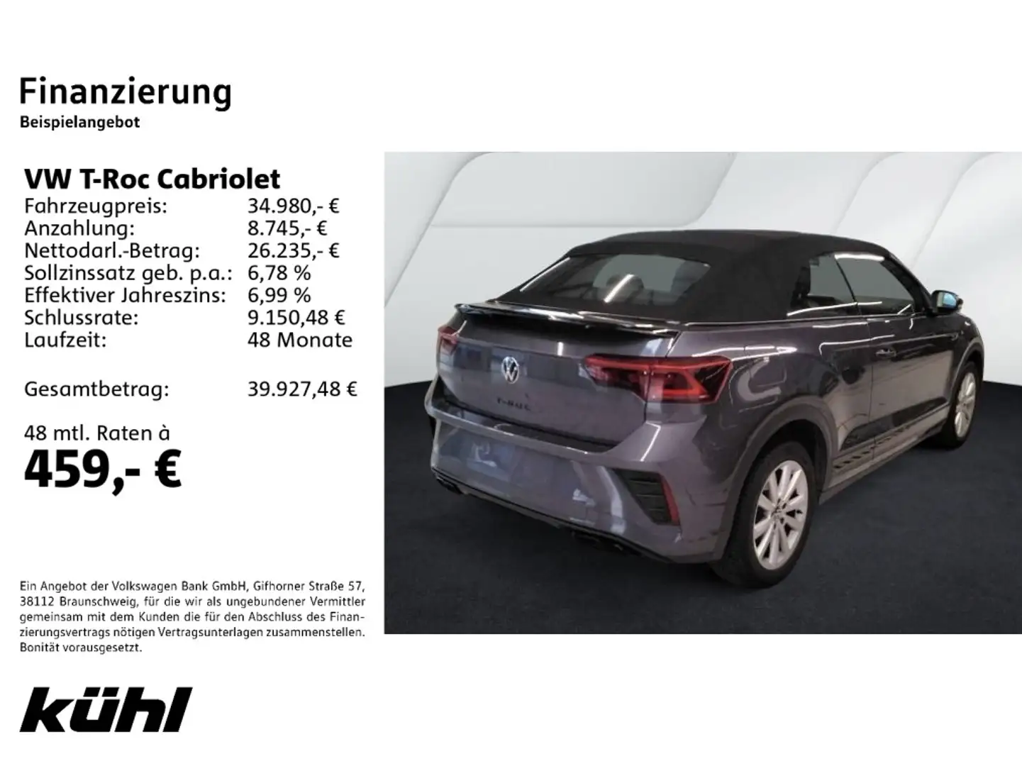 Volkswagen T-Roc 1.5 TSI DSG R-Line Black-Style A Grau - 2