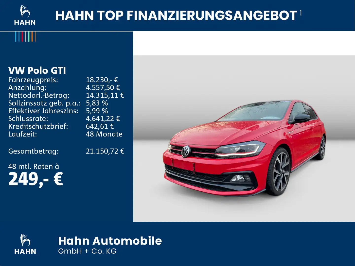 Volkswagen Polo GTI 2.0TSI DSG LED PDC "Brescia 18 Zoll" Rood - 2