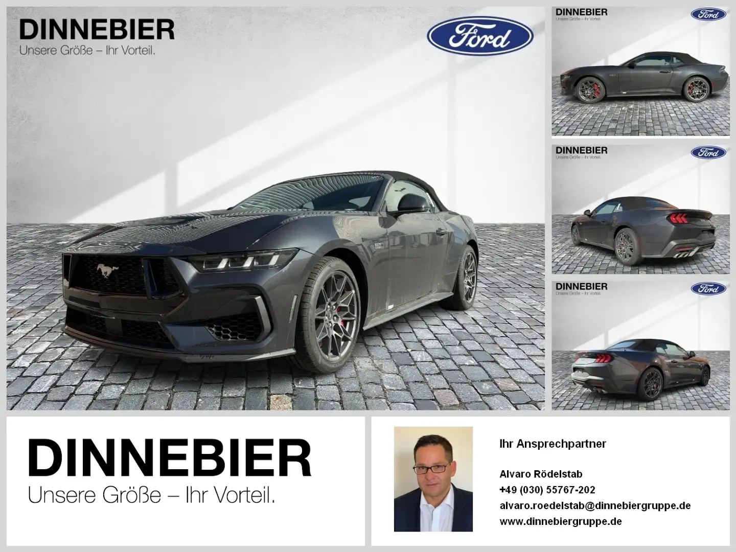 Ford Mustang GT CONVERTIBLE 5.0 LED+Kamera+Navi Grau - 1
