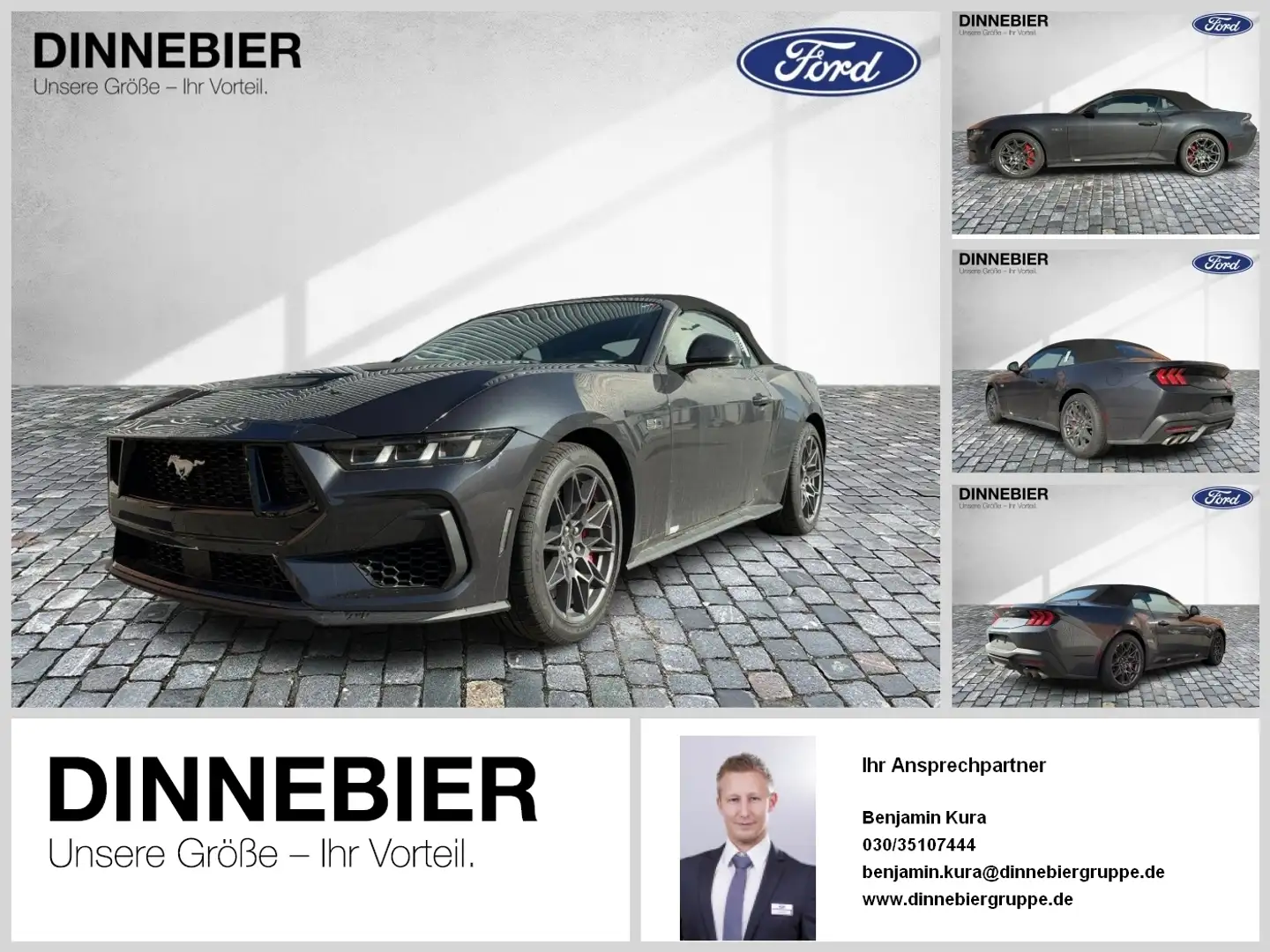 Ford Mustang GT CONVERTIBLE 5.0 LED+Kamera+Navi Grau - 1