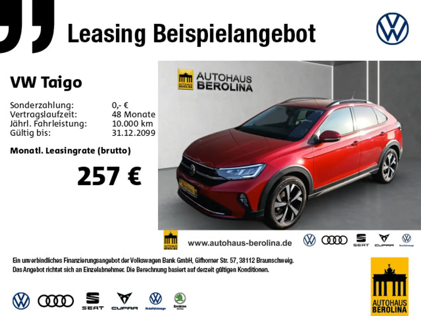 Volkswagen Taigo 1.0 TSI Life DSG *R-CAM*PDC*App-Connect* Rot - 1
