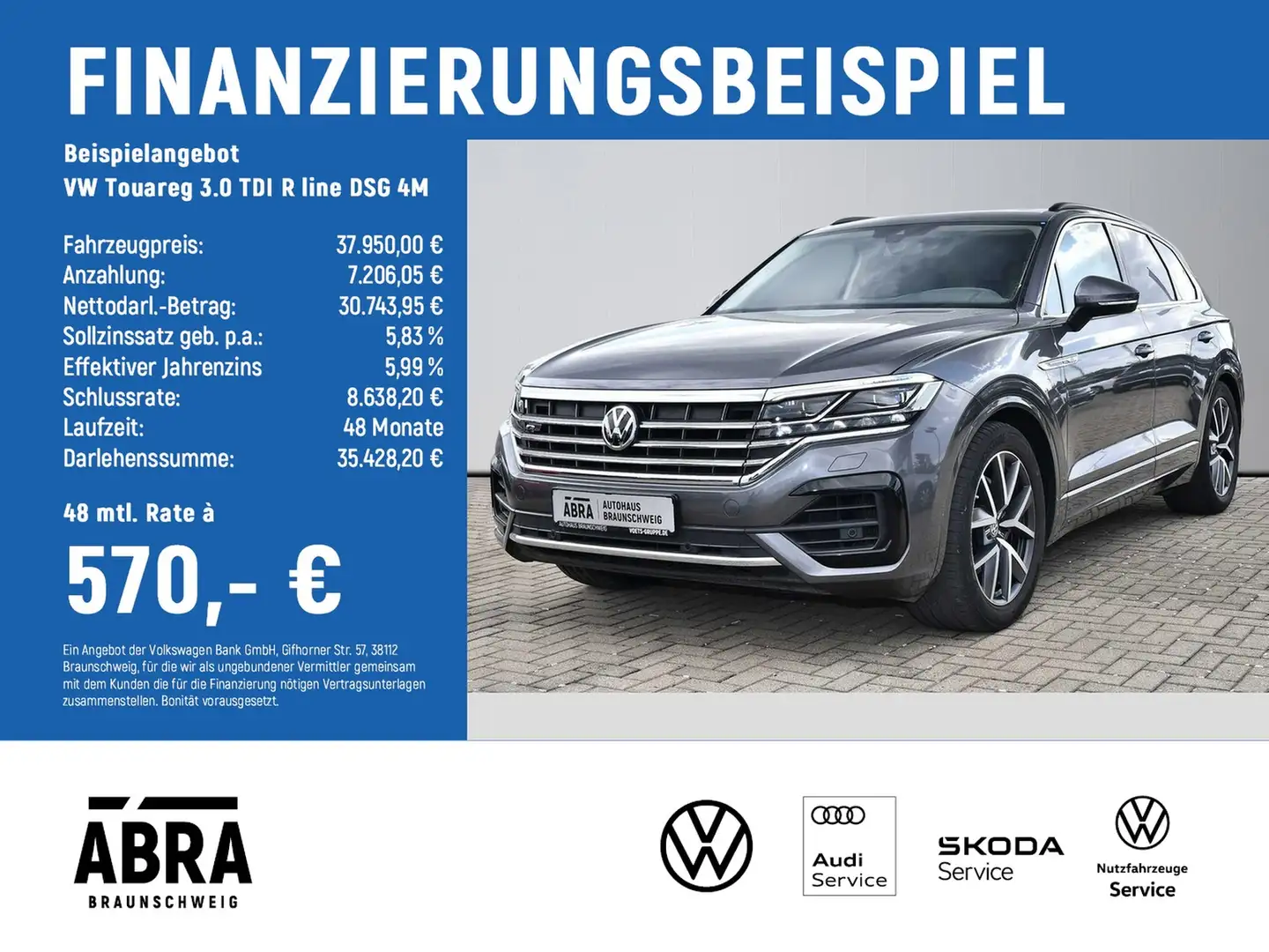 Volkswagen Touareg 3.0 TDI R line DSG 4M MATRIX+PANO+HuD+PDC+APP+NAVI Grijs - 2