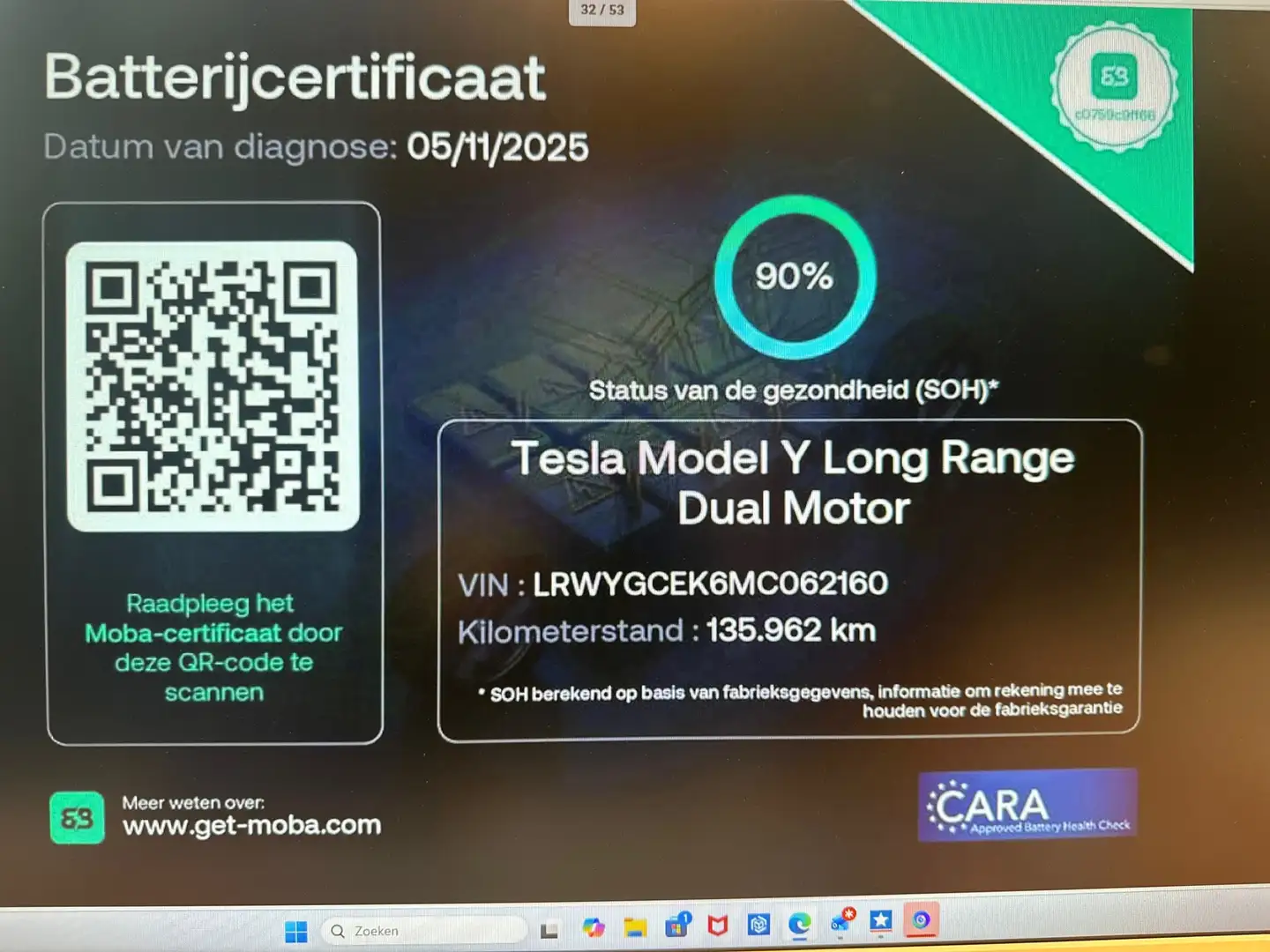 Tesla Model Y Long Range AWD 75 kWh SOH 90% TREKHAAK PANO Wit - 2