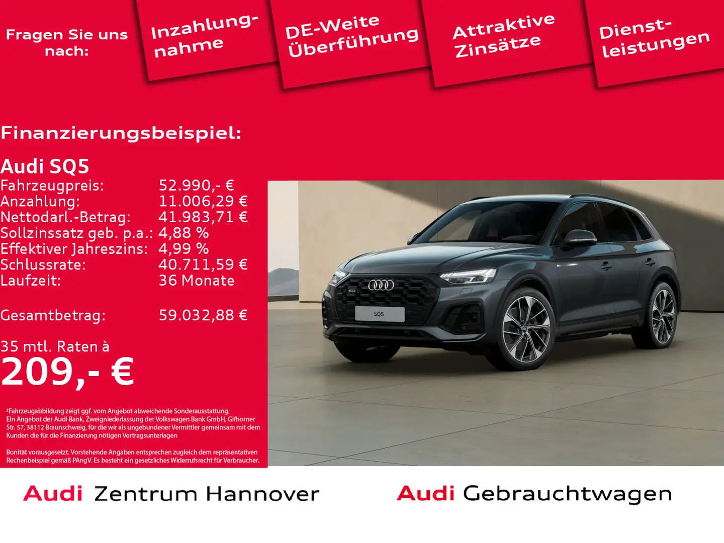 Audi SQ5 3.0 TDI quattro MatrixLED B&O Kamera AHK Luf Gris - 1