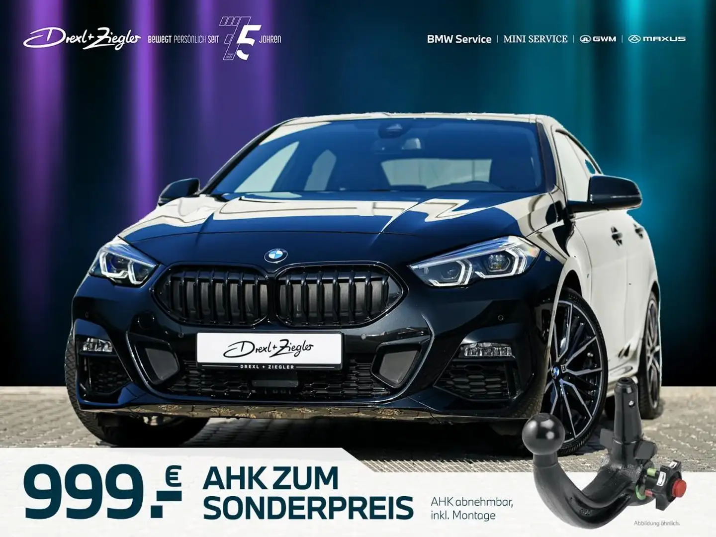 BMW 218 218i Gran Coupe M-Sport 18" PANO KoZg AdLED RFK Schwarz - 1