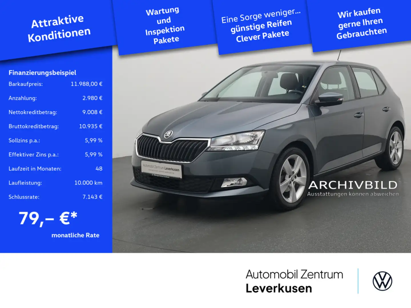 Skoda Fabia Cool Plus SHZ PDC KLIMA PORT NAVI Grau - 1