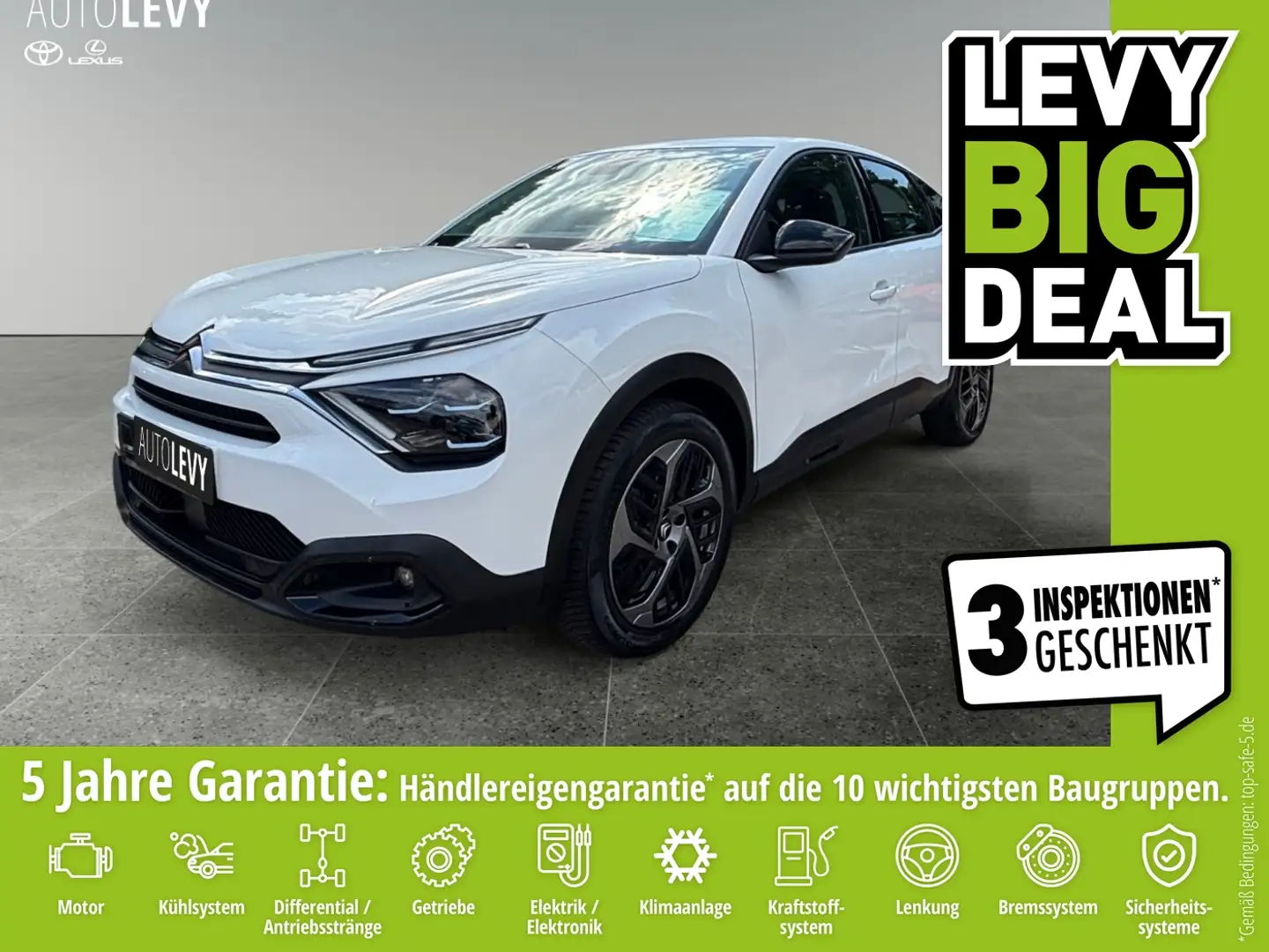 Citroen C4 1.2 PureTech 130 Plus +Klima+Allwetter+SpurH+ Wit - 1