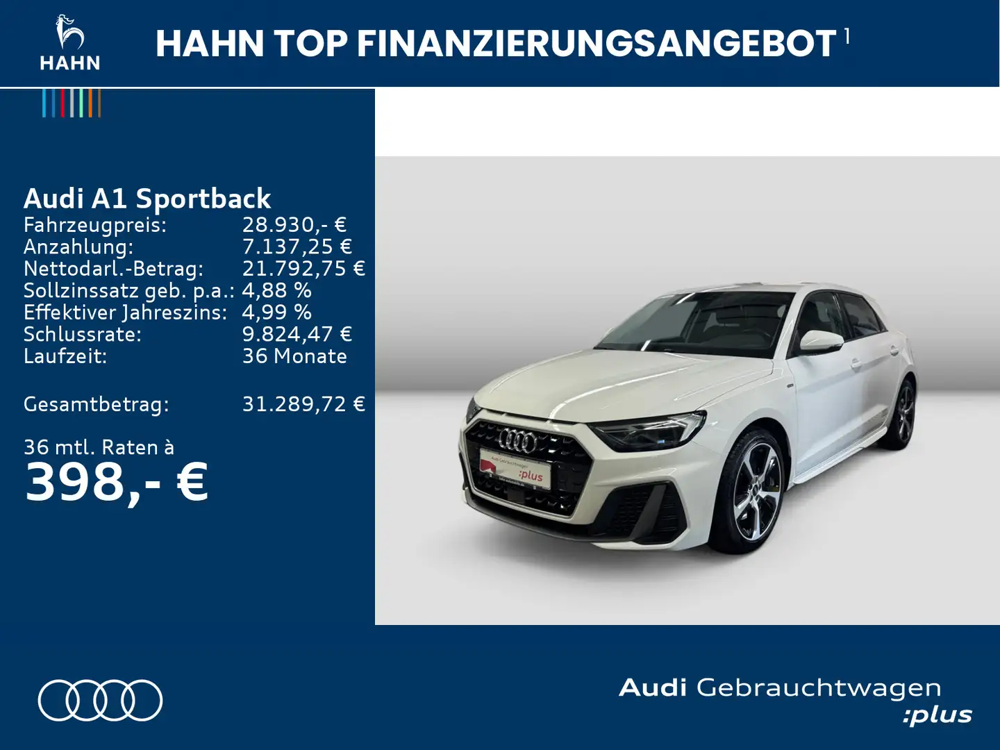 Audi A1 40 TFSI S line Virtual Carplay LED Weiß - 2
