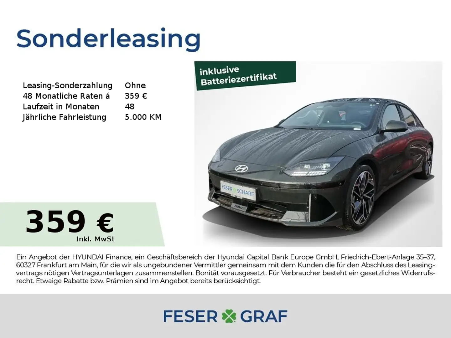 Hyundai IONIQ 6 UNIQ-PAKET LEDER NAVI KAMERA MATRIX-LED Verde - 1