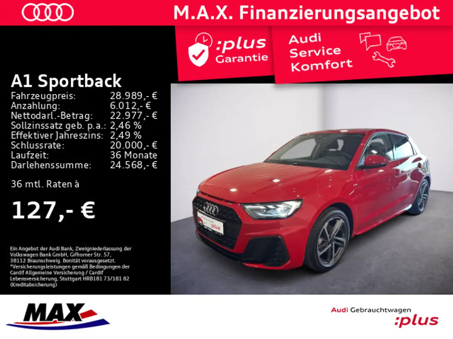 Audi A1 35 TFSI S TRONIC S LINE LED+NAVI+VC Rojo - 1
