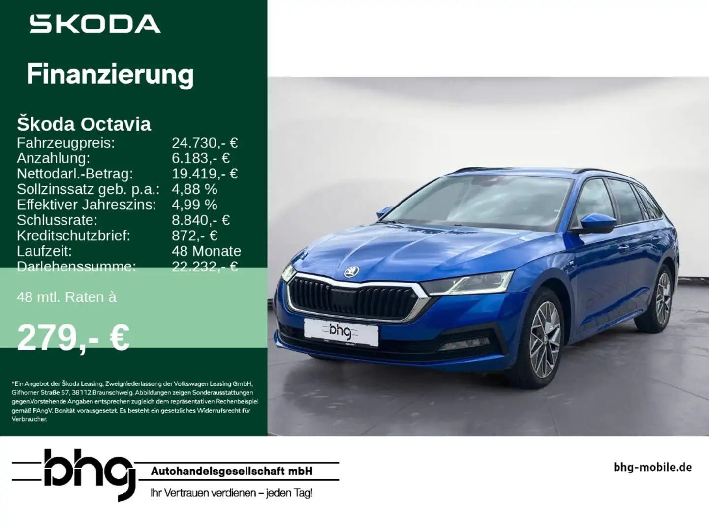 Skoda Octavia Combi 1.5 TSI Tour Blau - 1