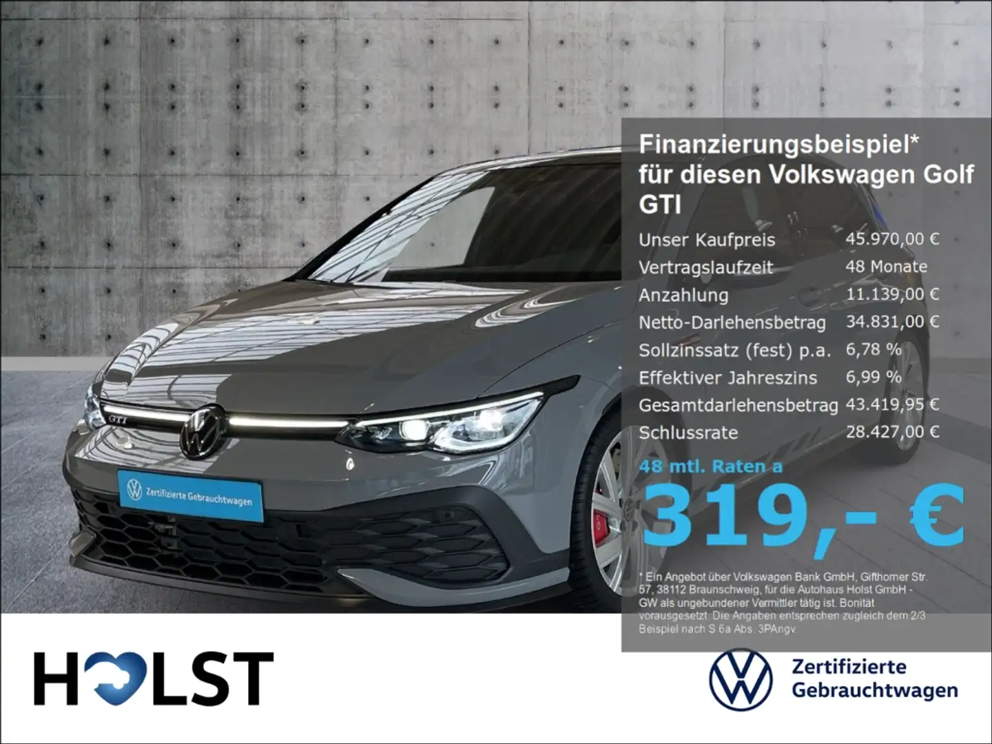 Volkswagen Golf GTI VIII 2.0TSI DSG Clubsport ACC DCC TOP-PAKET Grau - 1
