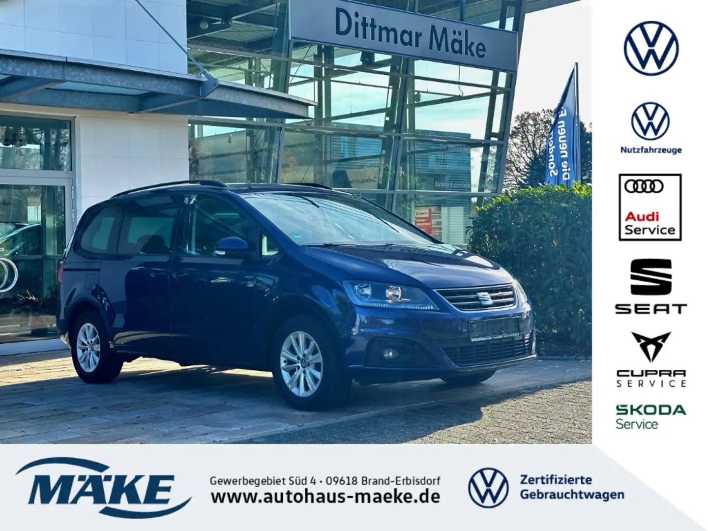 SEAT Alhambra Style 2.0TDI DSG 7-Si. AHZV GRA NAVI RFK MFL Blau - 1
