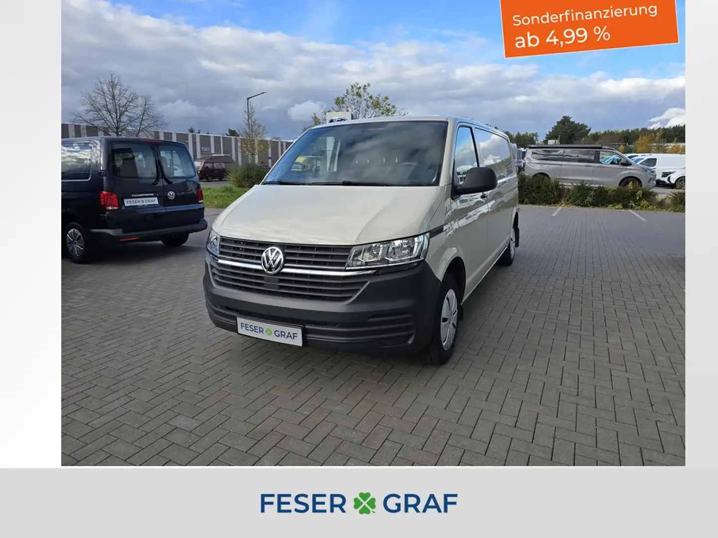 Volkswagen T6 Transporter T6.1 2.0 TDI Kasten lang Klima Heckfl. Grau - 1