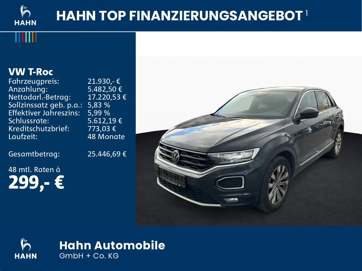 Volkswagen T-Roc Sport 1,5TSI DSG NAV LED ACC APP SHZ PARK Grau - 2