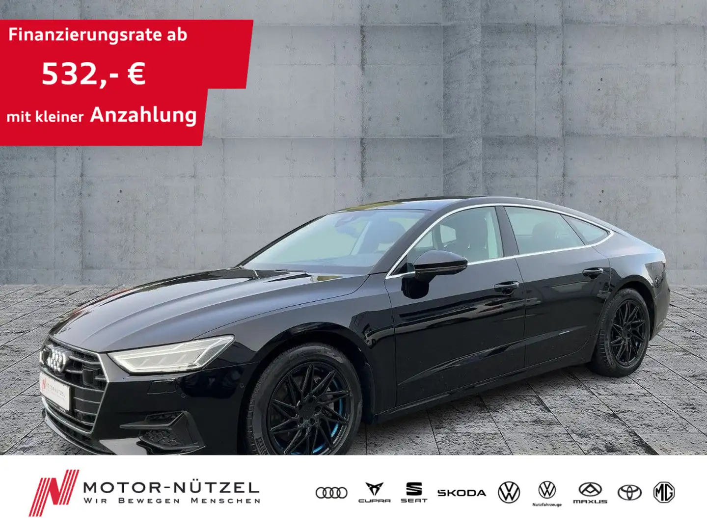 Audi A7 45 TFSI S-TR ACC+LED+NAV+RFK+HuD+VC Schwarz - 1