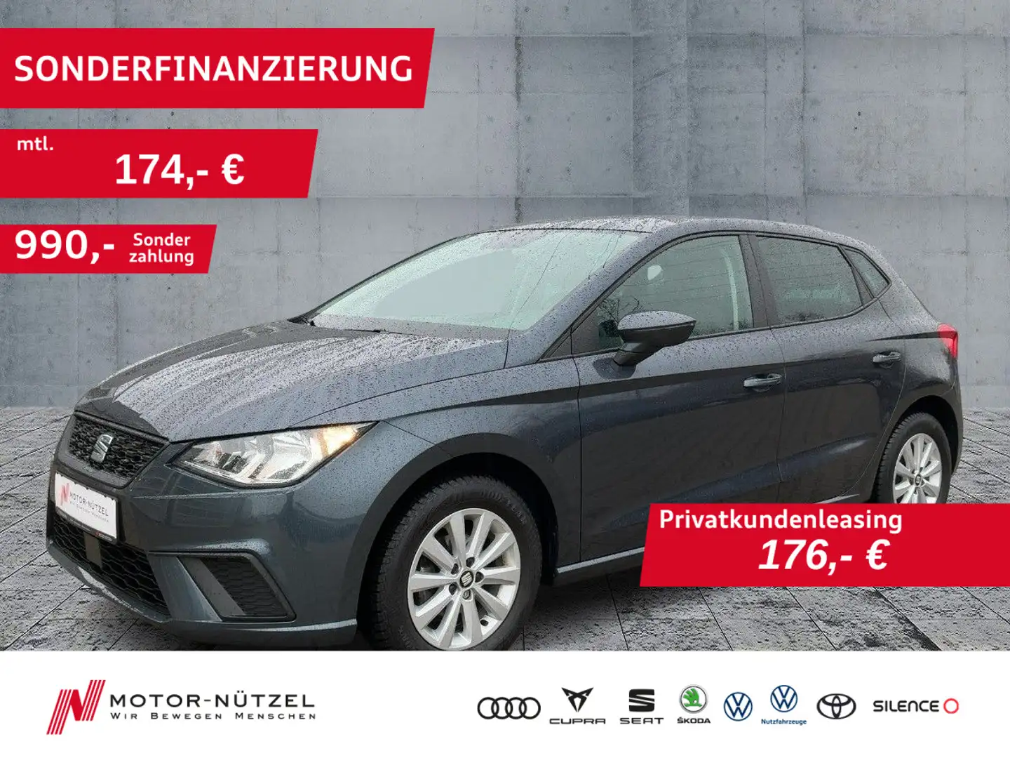 SEAT Ibiza 1.0 TSI STYLE APP+SHZ+GRA+PDC+DAB+MFL+15" Grau - 1