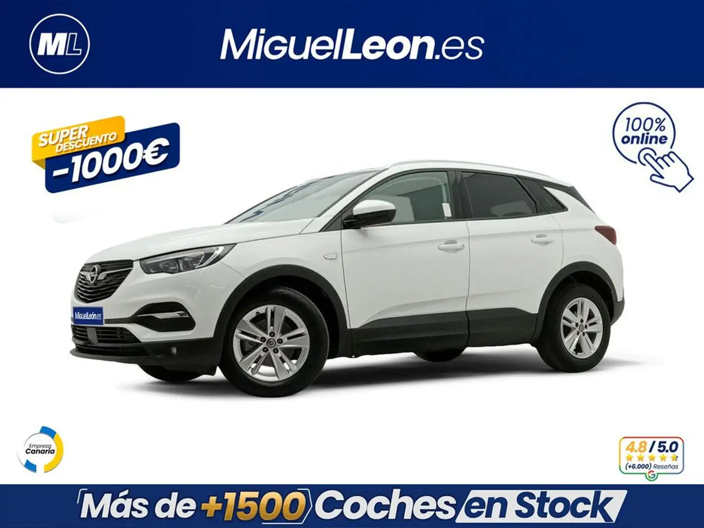Opel Grandland X 1.2 Turbo Selective Blanc - 1