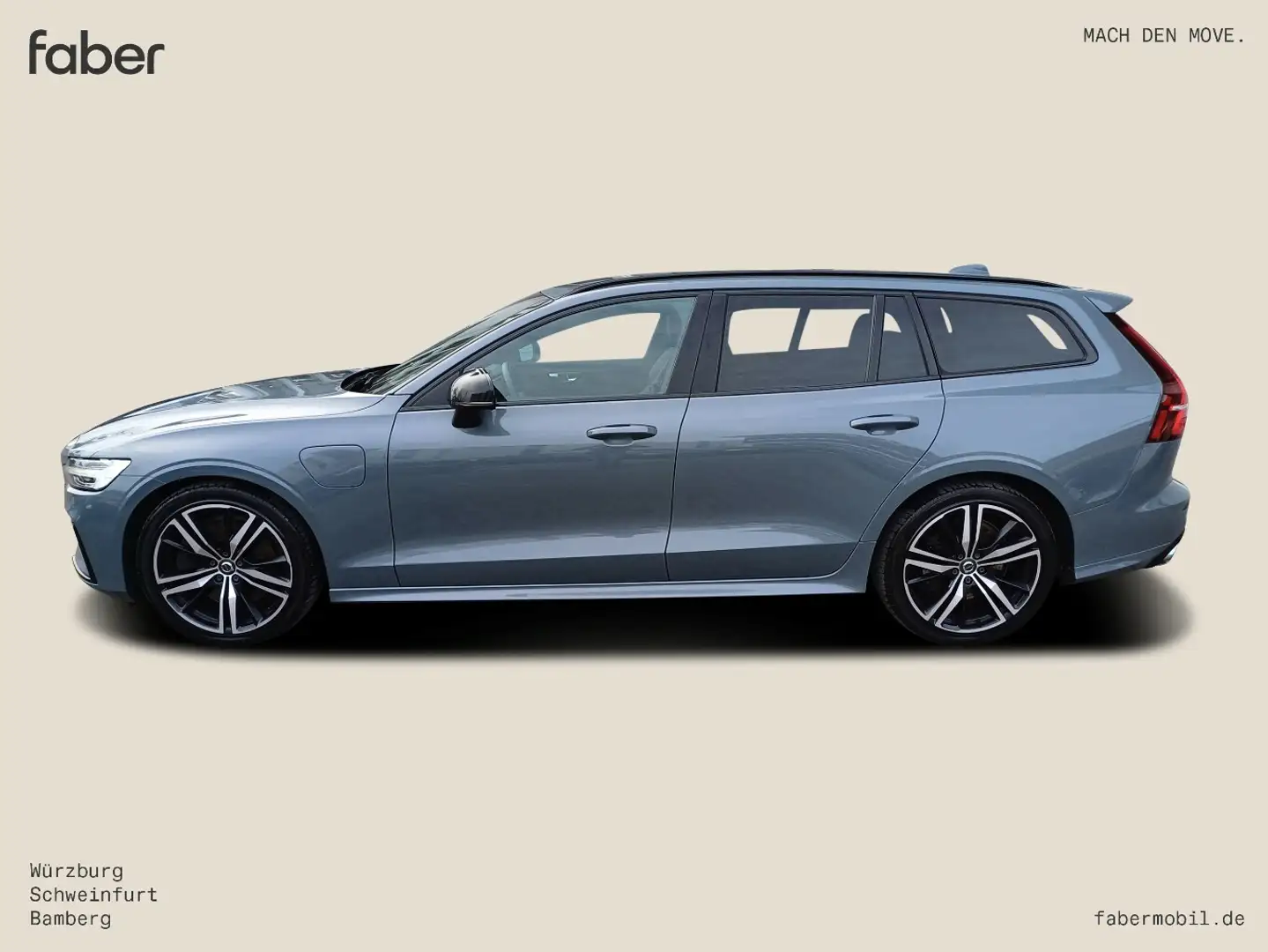 Volvo V60 T6 R Design Plug-In Hybrid AWD Gris - 1