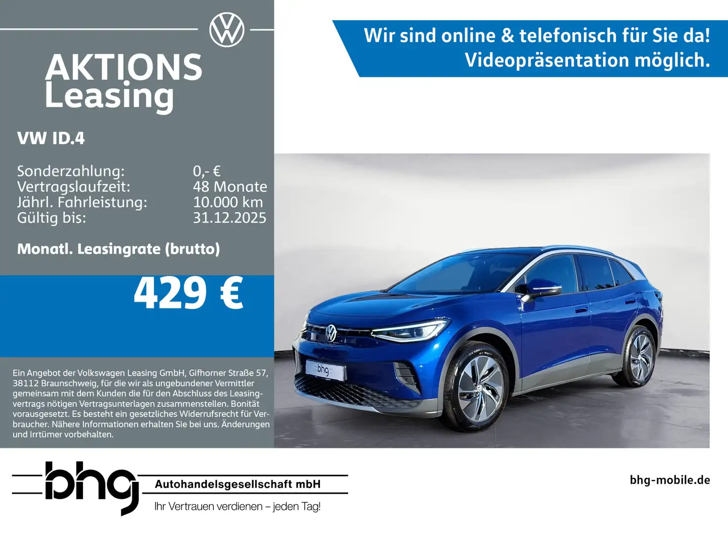 Volkswagen ID.4 Pro Style silver Design Navi conect Infotai Blau - 1