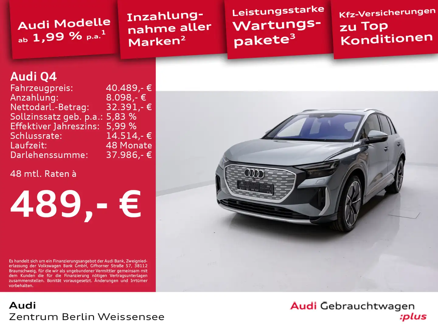 Audi 40 e-tron S-LINE*AHK*PANO*SONOS*MATRIX*RFK* Blau - 1