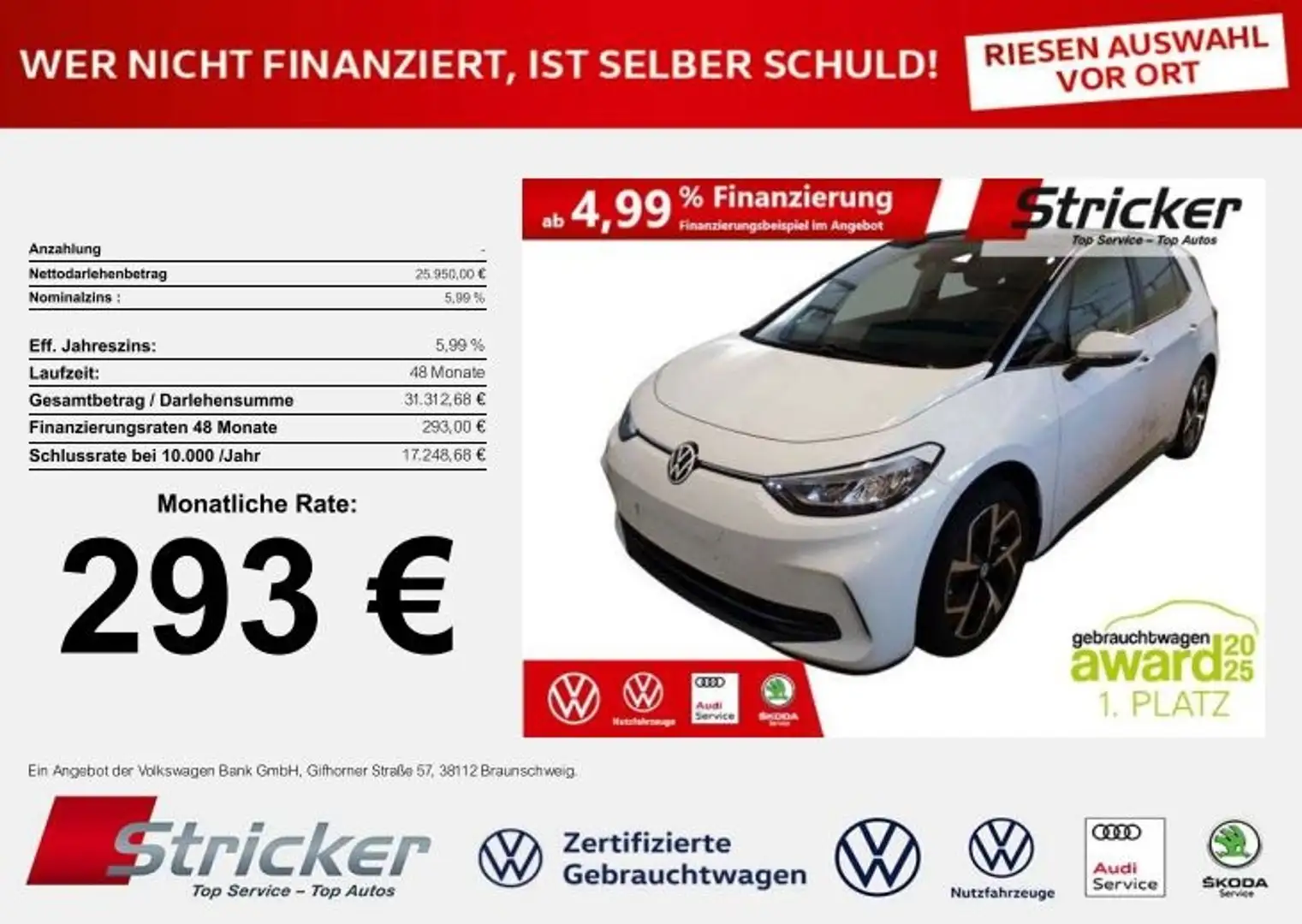Volkswagen ID.3 Pro 150/58 293,-ohne Anzahlung ACC Kamera Weiß - 2