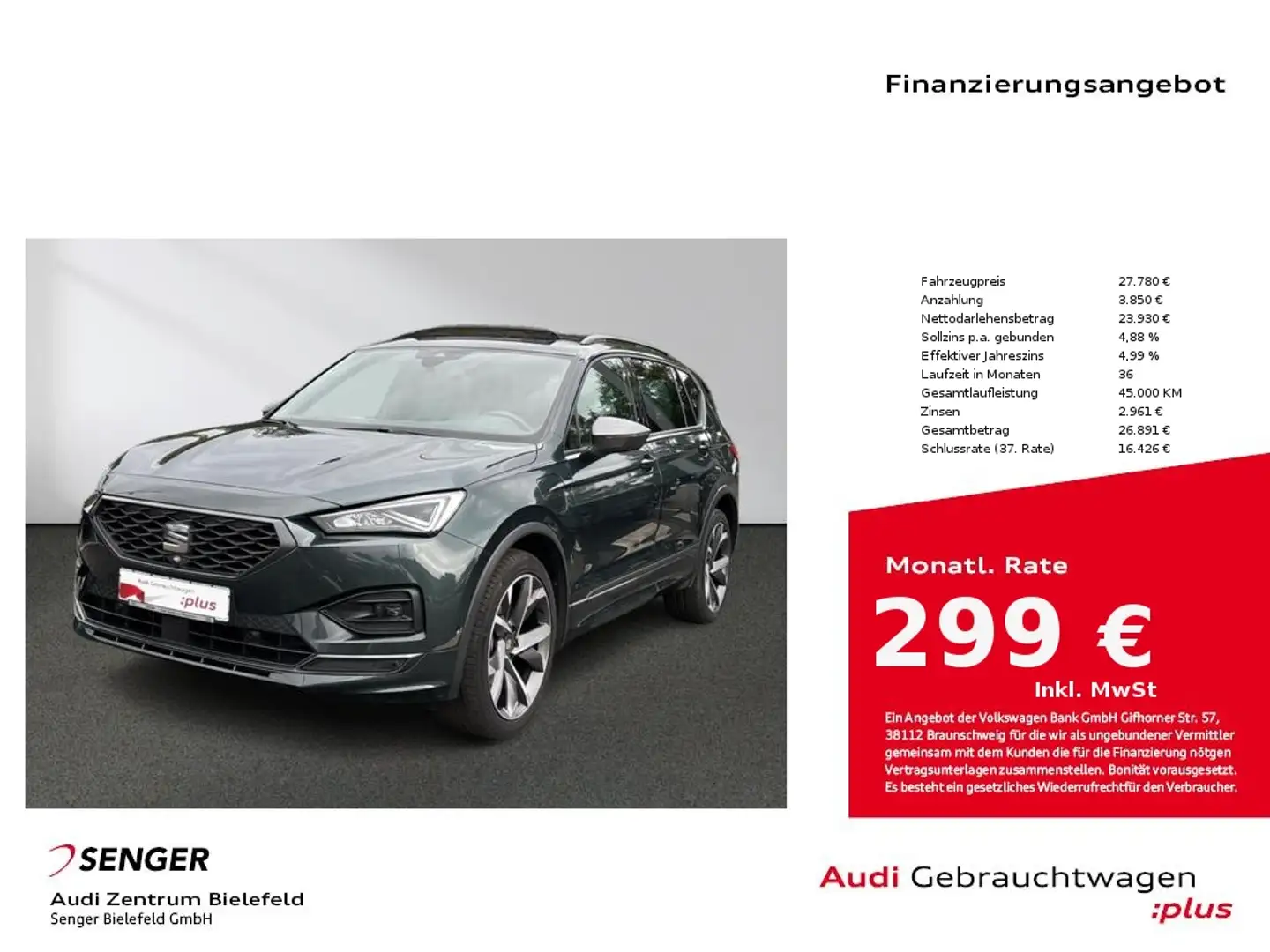 SEAT Tarraco 1.4 eHybrid DSG CarPlay 360° Kamera Groen - 1