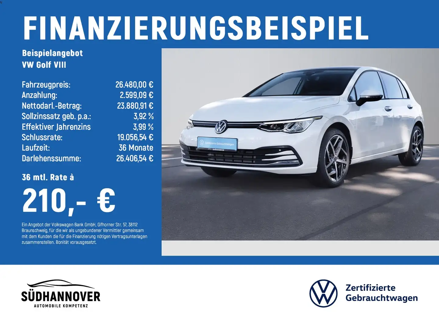 Volkswagen Golf VIII Move 1.5 TSI PANO+AHK+STANDH.+NAVI+SHZ Weiß - 2