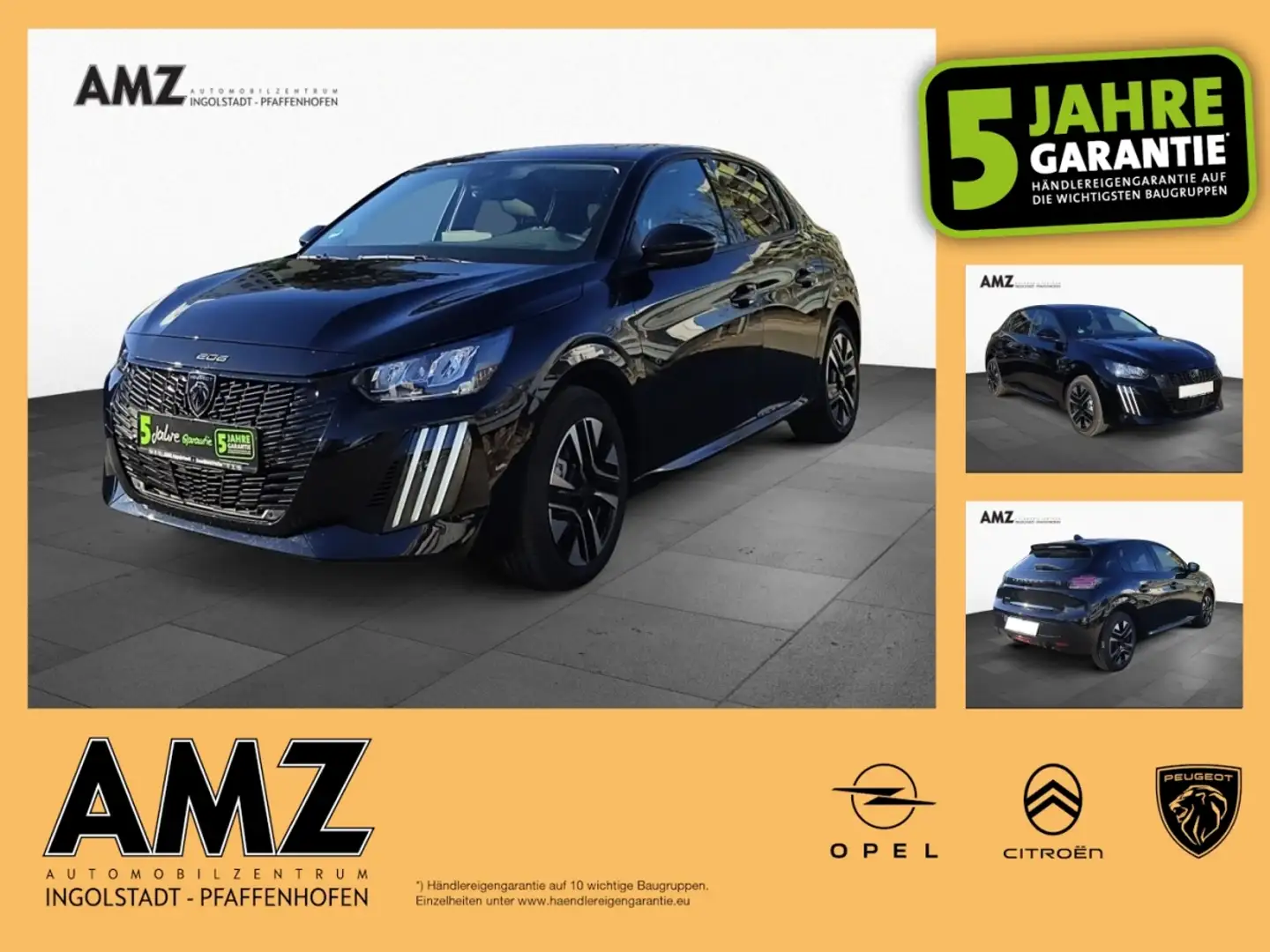 Peugeot 208 Allure 101PS Klimaauto. KAM PDC SitzH. Zwart - 1