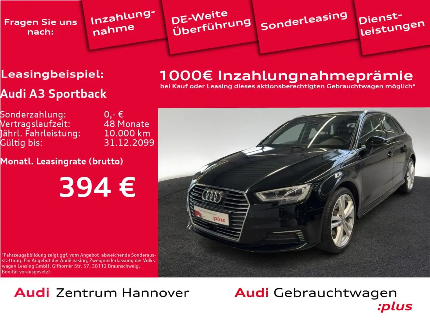 Audi A3 Sportback e-tron design 40 ACC Teilleder DAB Navi Schwarz - 1