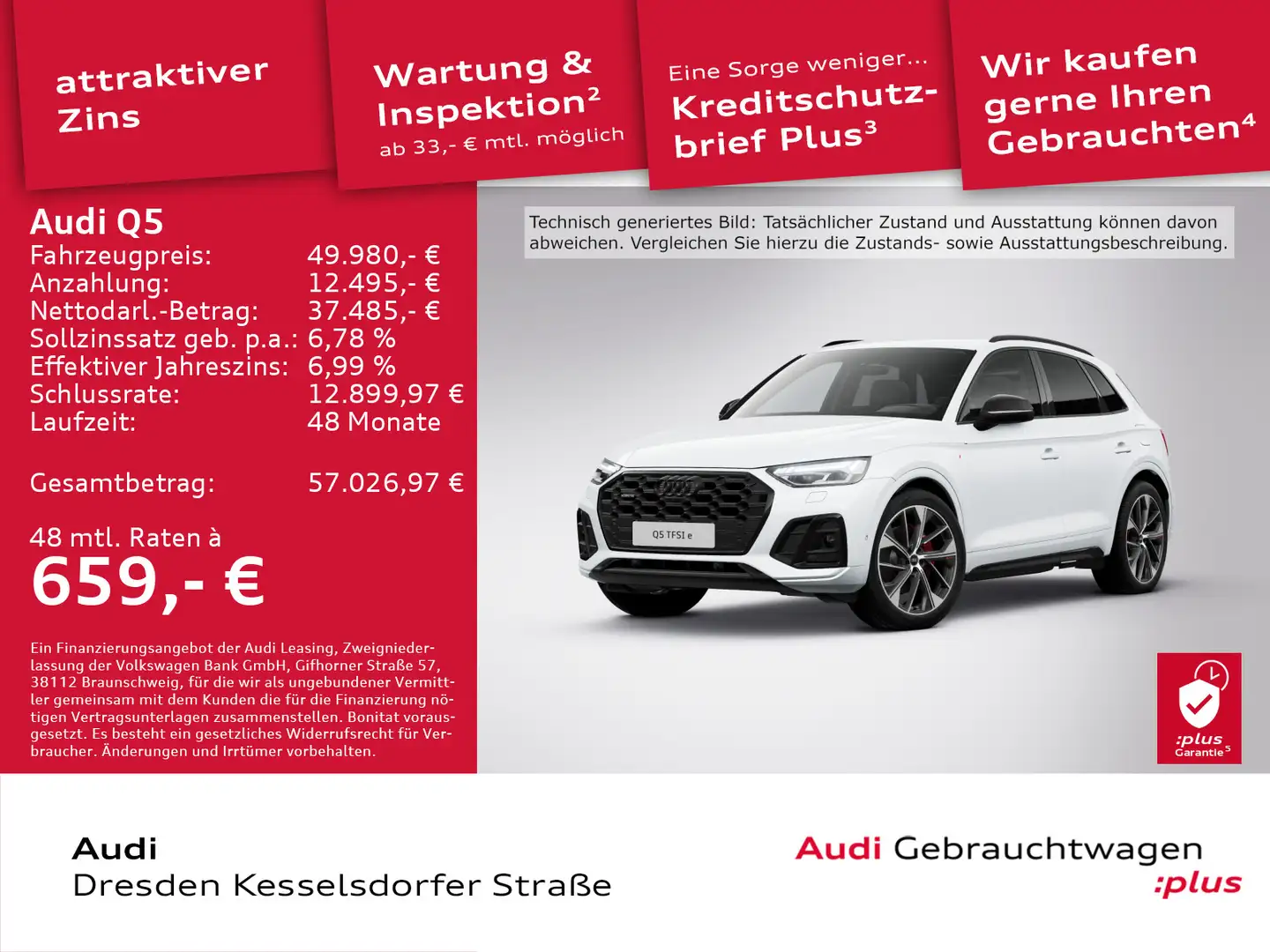 Audi Q5 TFSI e S line 50 e quattro 220(299) kW(PS) S Weiß - 1