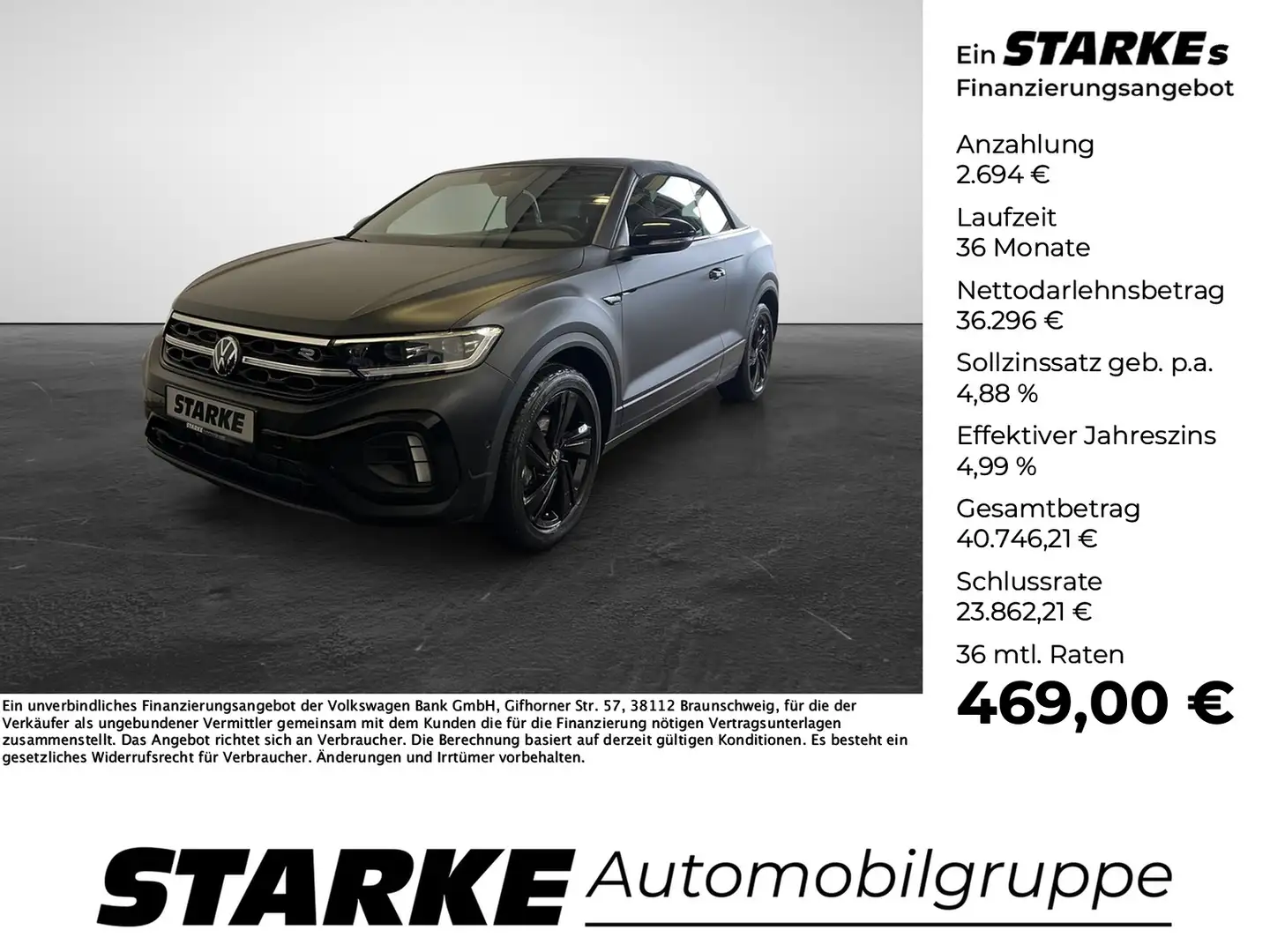 Volkswagen T-Roc Cabriolet 1.5 TSI DSG R-Line Edition Black Schwarz - 1