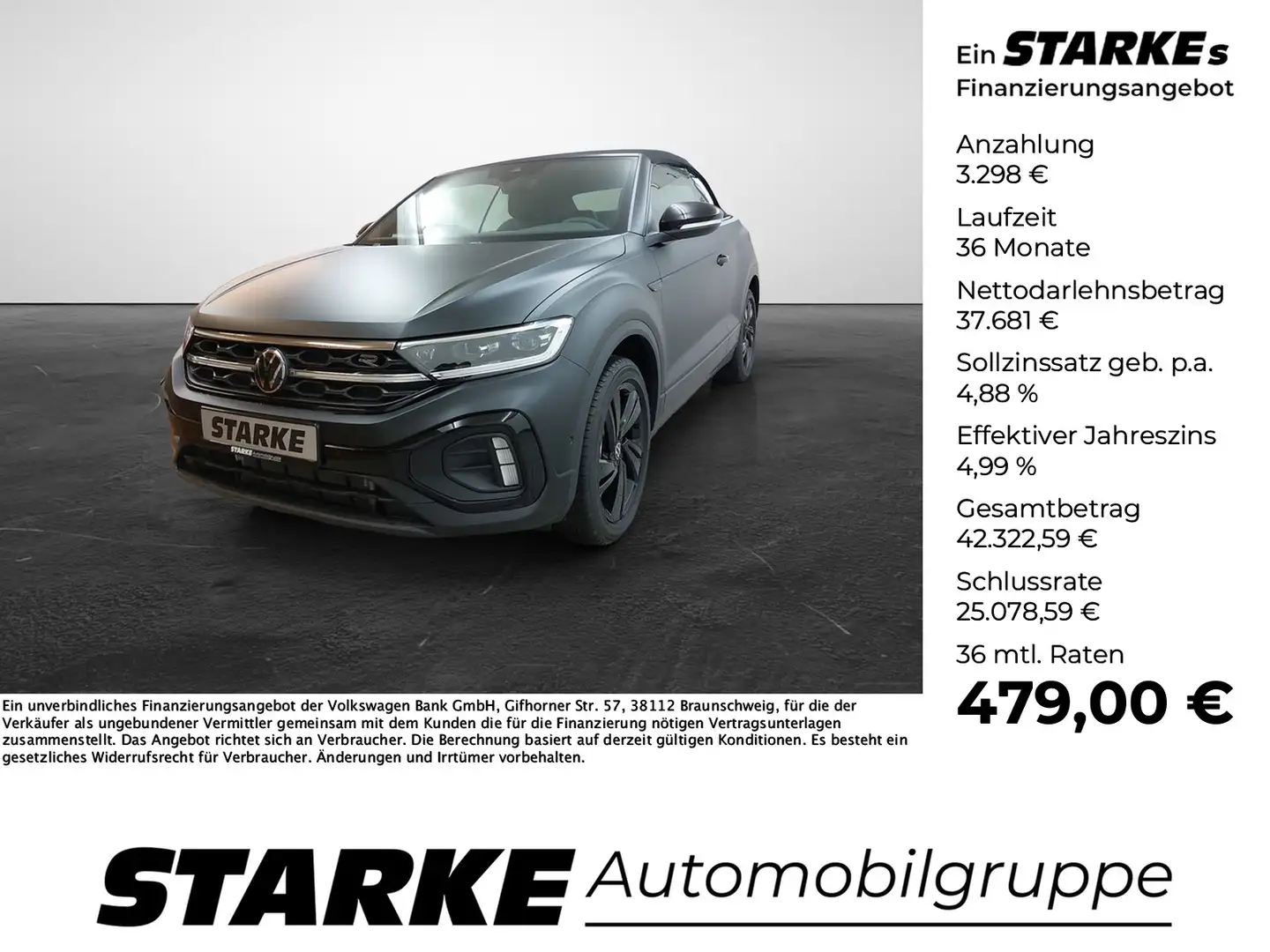 Volkswagen T-Roc Cabriolet 1.5 TSI DSG R-Line Edition Black Schwarz - 1
