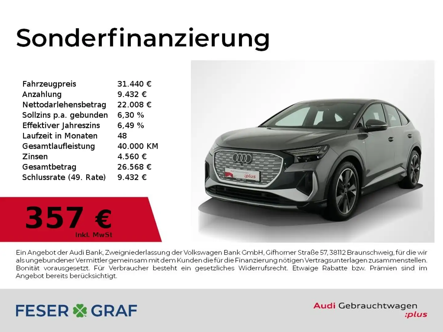 Audi Q4 e-tron Sportback e-tron 50 S Line Int Pano,Navi,Matrix,Le Grau - 1