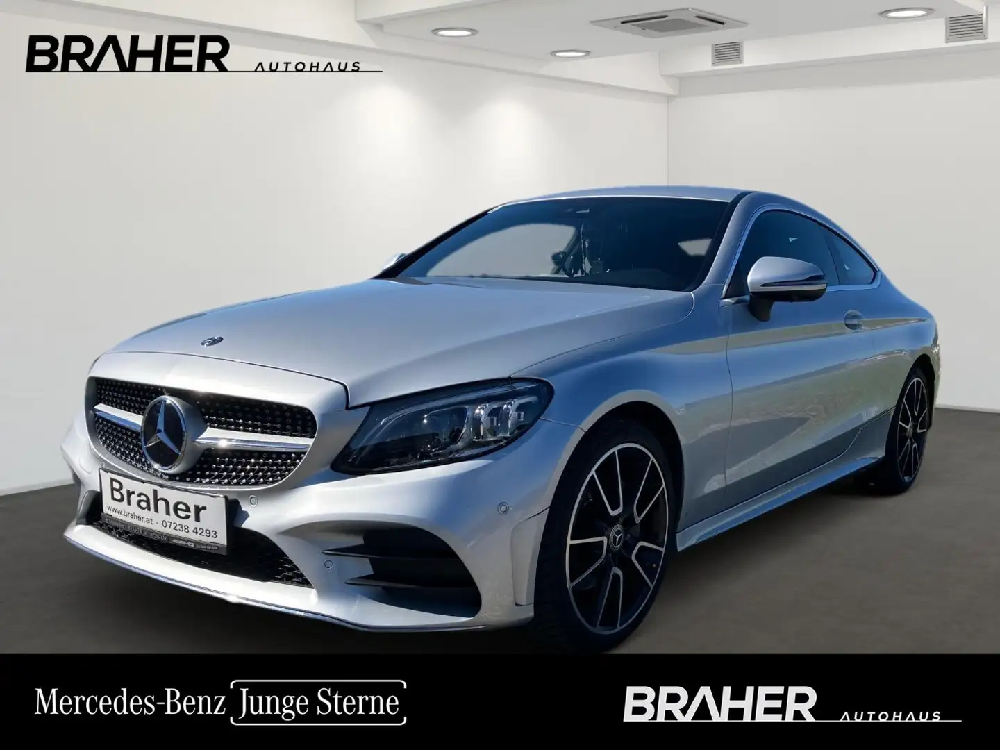 Mercedes-Benz C 180 Coupé AMG Mbeam AUT 360 PTS Shz Ambi COM Silber - 1