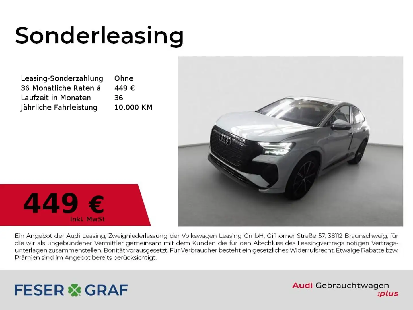 Audi Q4 e-tron Sportback 45 e-tron q. S line Int/Matrix/Pano/ACC/ Weiß - 1