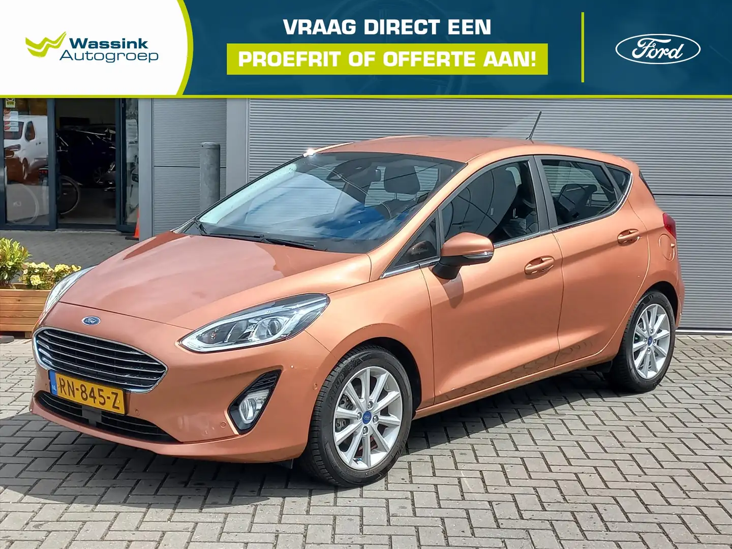 Ford Fiesta 1.0T 100pk Titanium + extra's | Climate control | Orange - 1