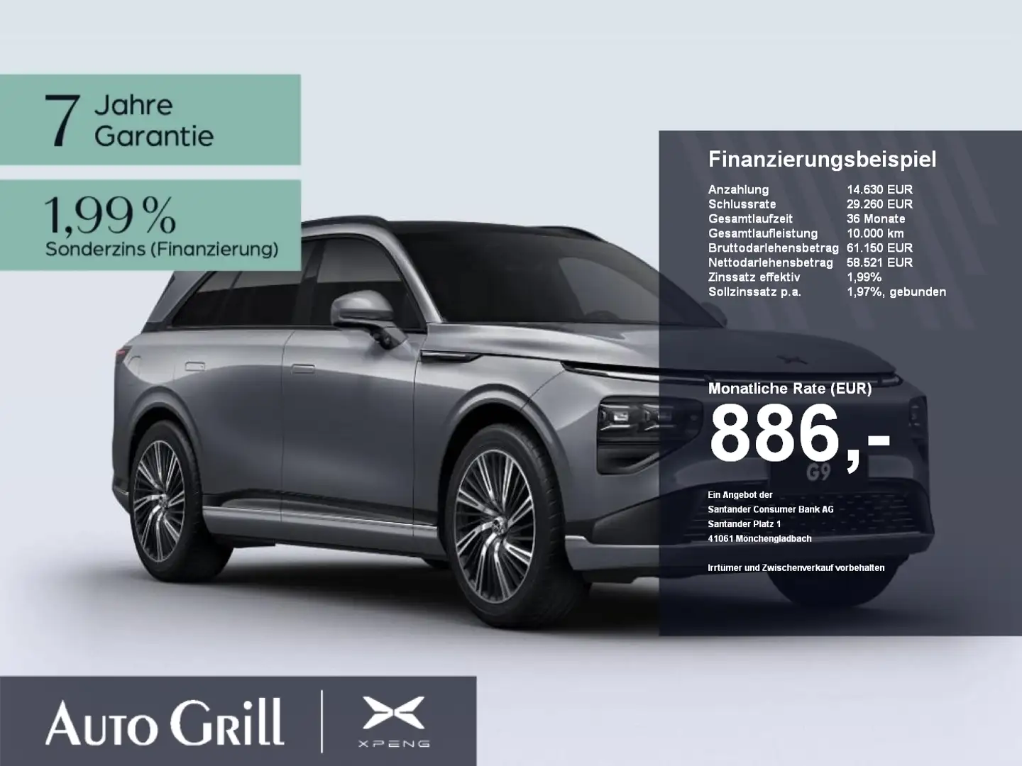 Xpeng G9 Performance AHK PremiumPaket 360Kam ACC Grijs - 1