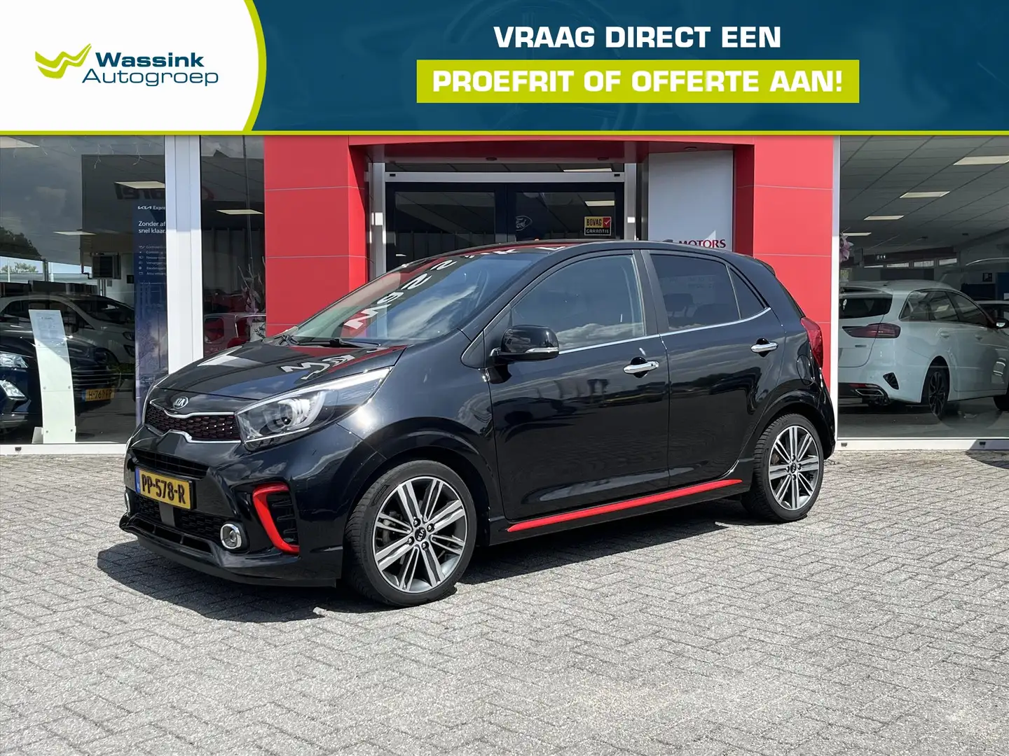 Kia Picanto 1.2 CVVT 84pk 5-zits GT-Line Full Options Stoel + Zwart - 1