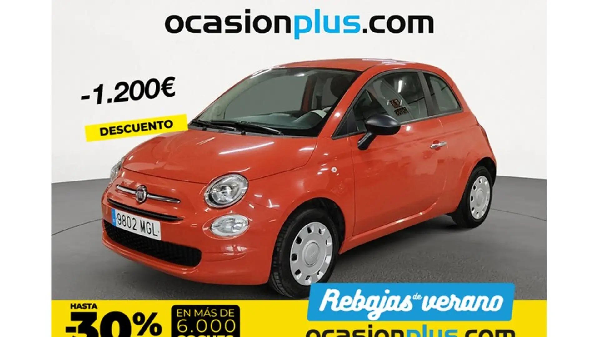 Fiat 500 1.0 Hybrid Monotrim 52kW Orange - 1